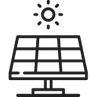 Icon Solarzellen und Sonne